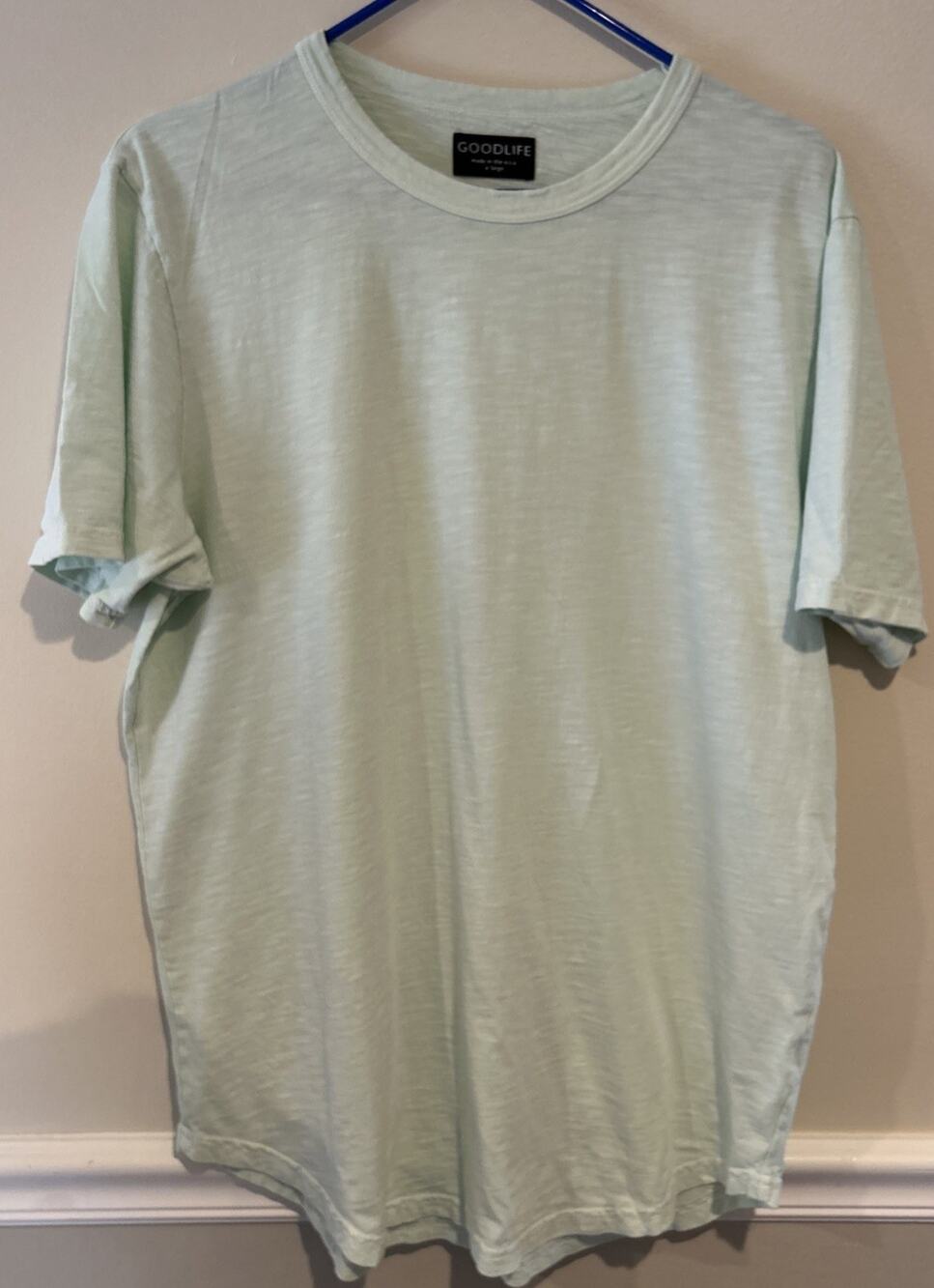 Goodlife Shirt Mens XL green Short Sleeve Slub Knit Cotton Made In USA
